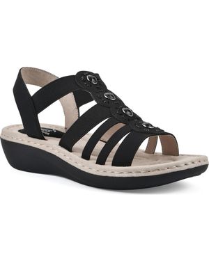 White Mountain Camryn Strappy Wedge Sandal - Black