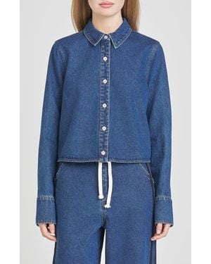 Wayf Mercer Denim Button-Up Shirt - Blue