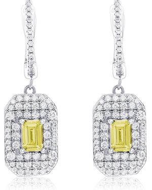 Suzy Levian Cubic Zirconia Drop Earrings - White