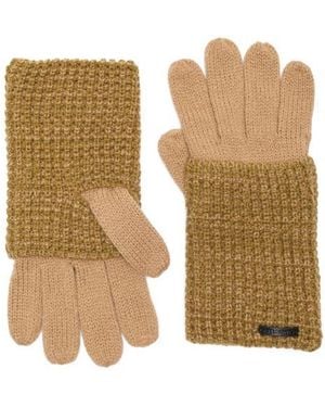 AllSaints Angled Stitch Marled Gloves - Natural