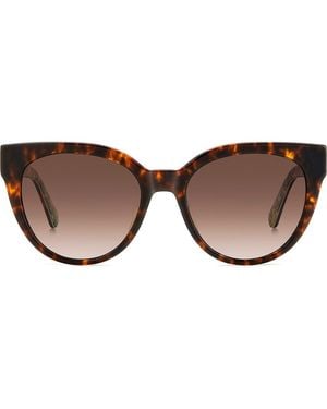 Kate Spade Javana 54Mm Polarized Round Cat Eye Sunglasses - Brown