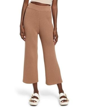 Open Edit Organic Cotton Rib Crop Pants - Multicolor