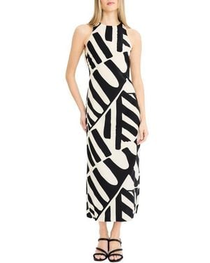 Donna Morgan Abstract Print Sleeveless Maxi Dress - Black