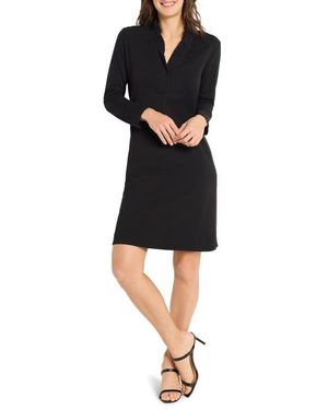 NIC+ZOE Ruffled Long Sleeve Knit Dress - Black