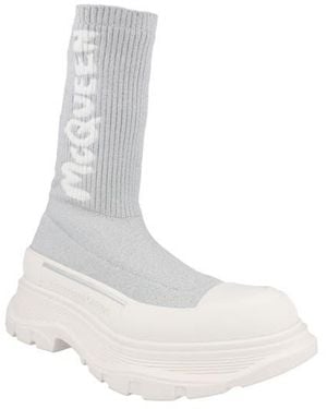 McQueen Ribbed Tread Sock Bootie - White