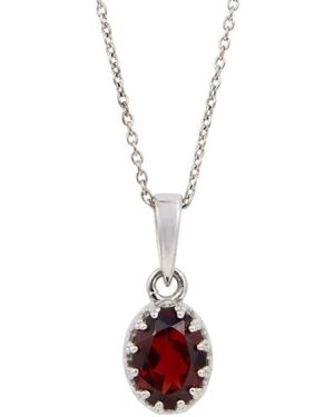 Savvy Cie Jewels Rhodium Plated Sterling Semiprecious Stone Pendant Necklace - White