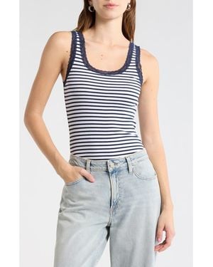 Abound Lace Trim Tank Top - Blue
