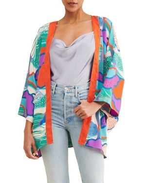 Saachi Blob Pattern Ruana - Multicolor