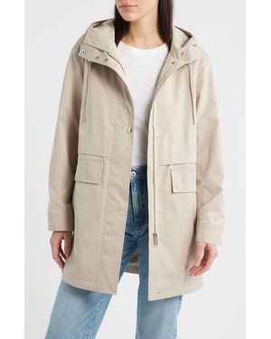 Sam Edelman Water Repellent Hooded Jacket - Natural