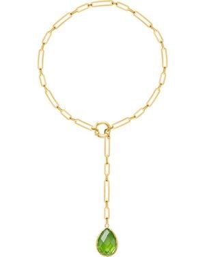 Gabi Rielle Prasiolite Lariat Necklace - Metallic