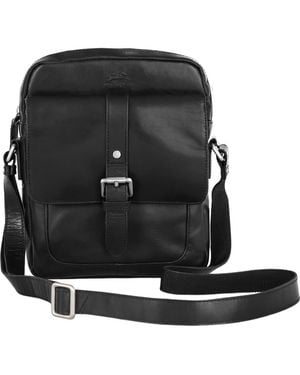 Mancini Buffalo Collection Leather Crossbody Bag - Black