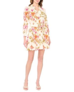 Cece Long Sleeve Belted Dress - Multicolor