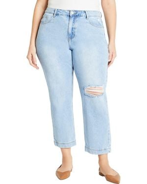 City Chic Kenia Straight Jeans - Blue