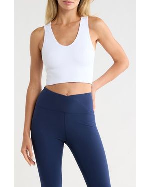 90 Degrees Rib Seamless Highline V-Neck Tank - White