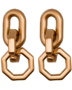 MacRae & Co Geometric Link Drop Earrings - Metallic