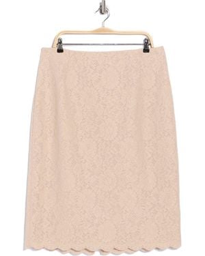 L'Agence Royal Lace Pencil Skirt - Natural