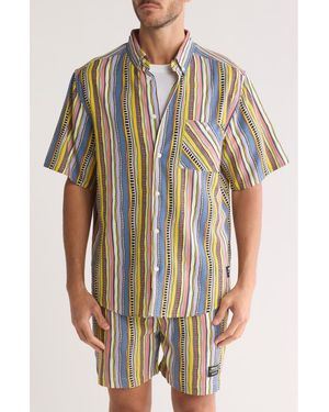 Wesc Open Short Sleeve Button-Down Shirt - Multicolor