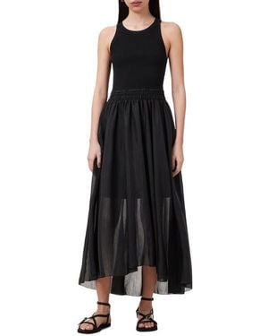AllSaints Zenia Sleeveless Asymmetric Hem Dress - Black