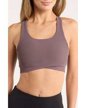 Beyond Yoga Impulse Rib Sports Bra - Pink