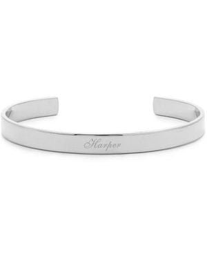Brook and York Personalized Name Cuff - White