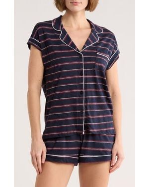 Tommy Hilfiger Piped Cotton Pajamas - Blue