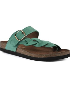 White Mountain Crawford Braided Footbed Sandal - Green