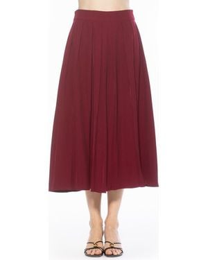 Alexia Admor Oren Pleated Midi Skirt - Red