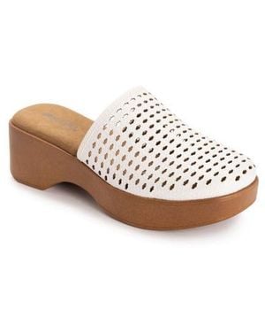 Muk Luks Callen Platform Clog - White