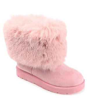 Journee Collection Shanay Faux Fur Boot - Pink