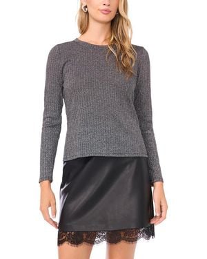 Vince Camuto Metallic Long Sleeve Top - Gray