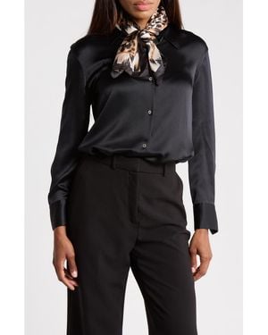 Vince Camuto Ikat Leopard Square Scarf - Black