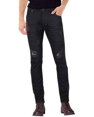 Xray Jeans Rawx Distressed Moto Skinny Fit Jeans - Blue