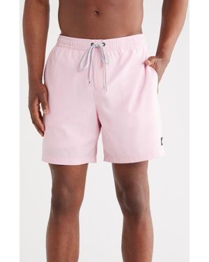 Quiksilver Banner Ripstop Volley Swim Trunks - Pink