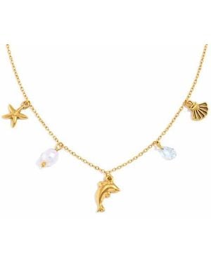 Rebel Ocean Charm Necklace - Blue