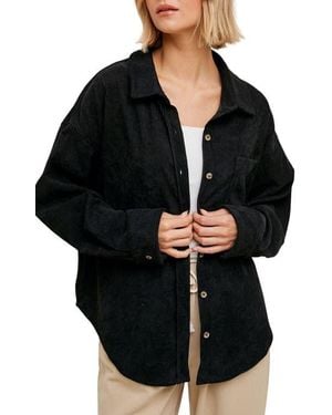 Wishlist Oversize Corduroy Shacket - Black