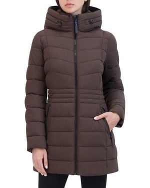 Laundry by Shelli Segal Stretch Puffer Jacket - Brown
