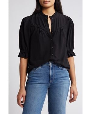 Wit & Wisdom Eyelet Accent Top - Black