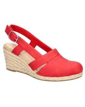 Easy Street Stargaze Espadrille Wedge Pump - Red