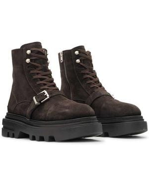 AllSaints Astrid Lugged Suede Boot - Black