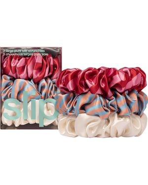 Slip 3-Pack Large Silk Scrunchies Set - Red
