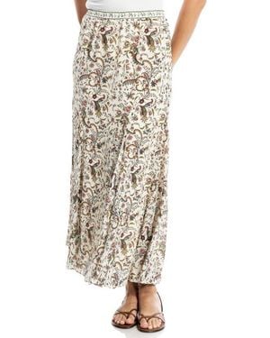 Max Studio Georgette Godet Maxi Skirt - Natural