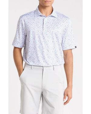 Greg Norman Americana Drinks Knit Polo - Blue