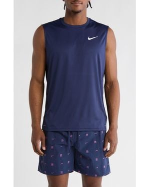 Nike Sleeveless Hydroguard Dri-Fit Upf 50+ Top - Blue
