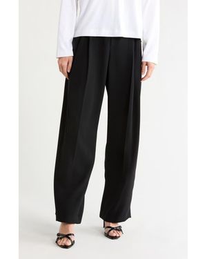 Vince Drop Waist Pleated Pants - Black