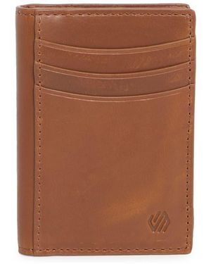 Johnston & Murphy Hunter Glazed Leather Money Clip Wallet - Brown