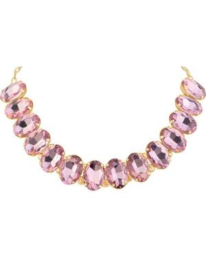 Jardin Oval Crystal Choker Necklace - Pink