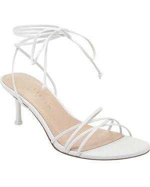 Marc Fisher Gineva Ankle Wrap Kitten Heel Sandal - White