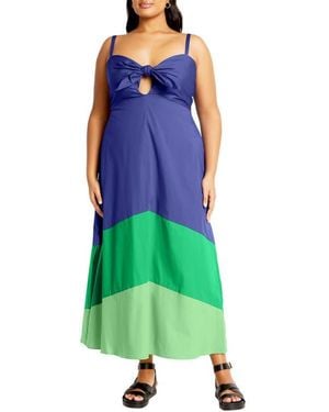 City Chic Color Love Maxi Dress - Green