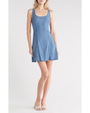 Madewell Fit & Flare Denim Dress - Blue