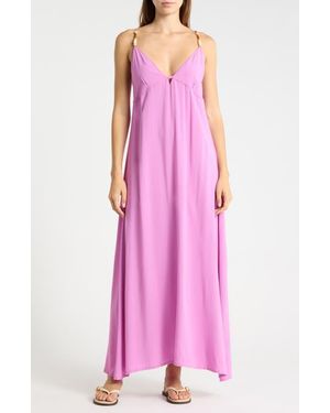 Abound Strappy Beaded Cover-Up Maxi Dress - Purple